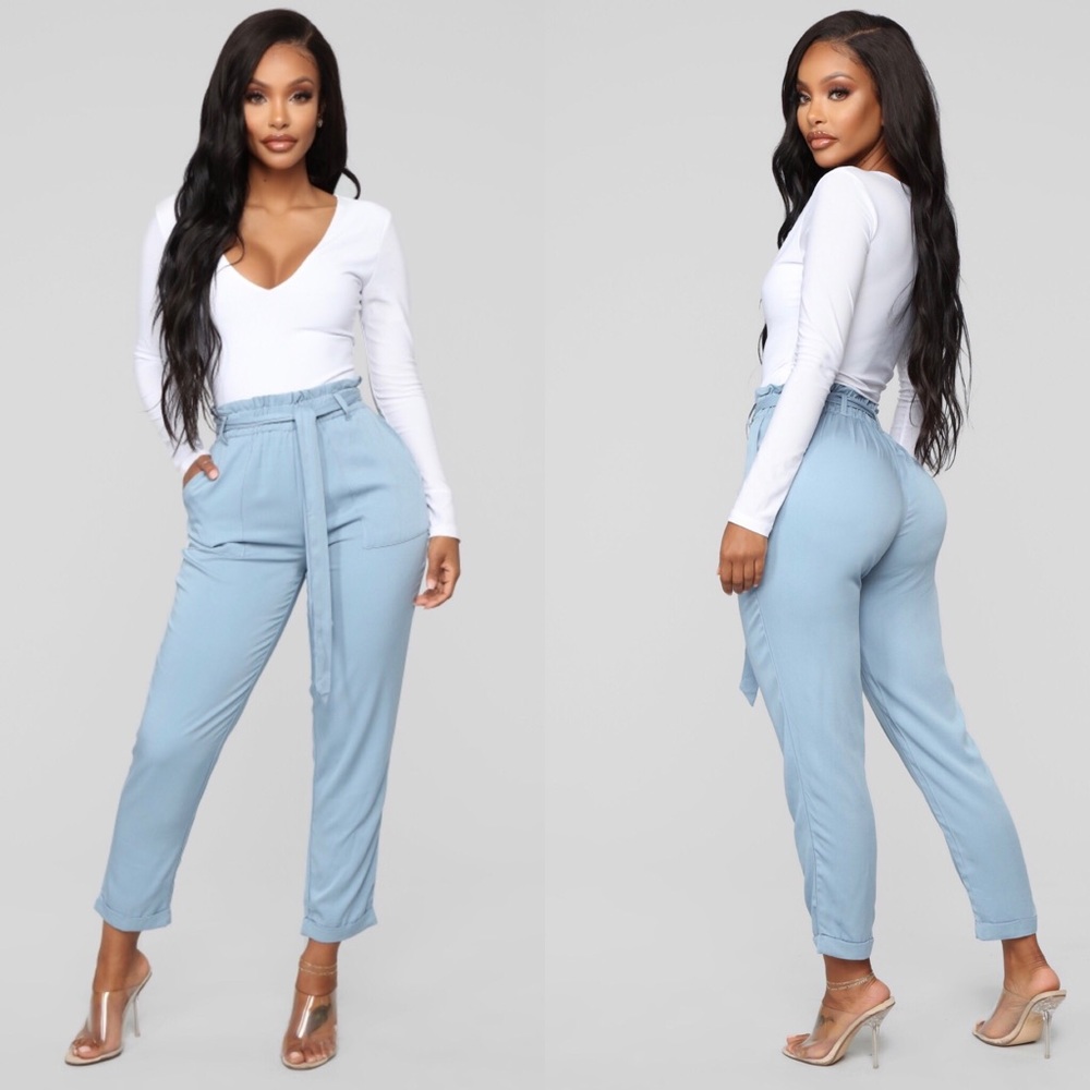 Woven denim pants